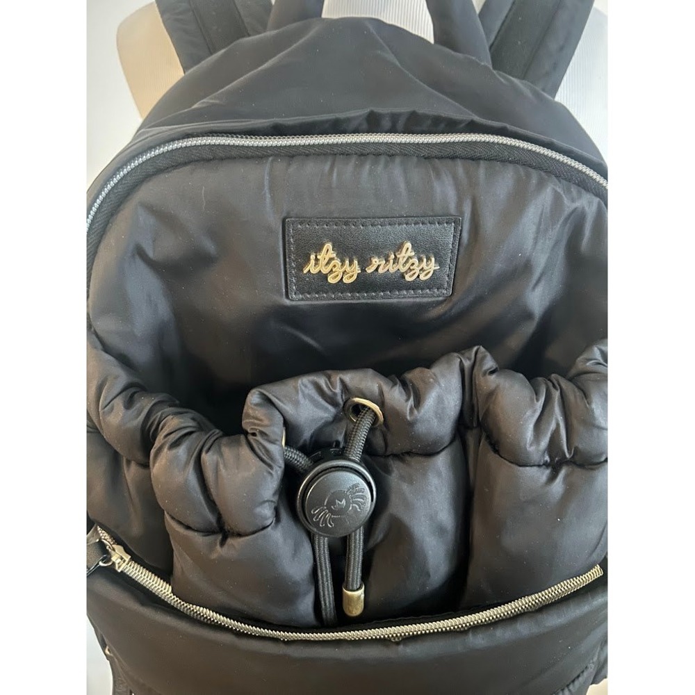 Itzy Ritzy Black Puffer Backpack Diaper Bag Organize Travel Versatile Change Pad - Picture 2 of 11
